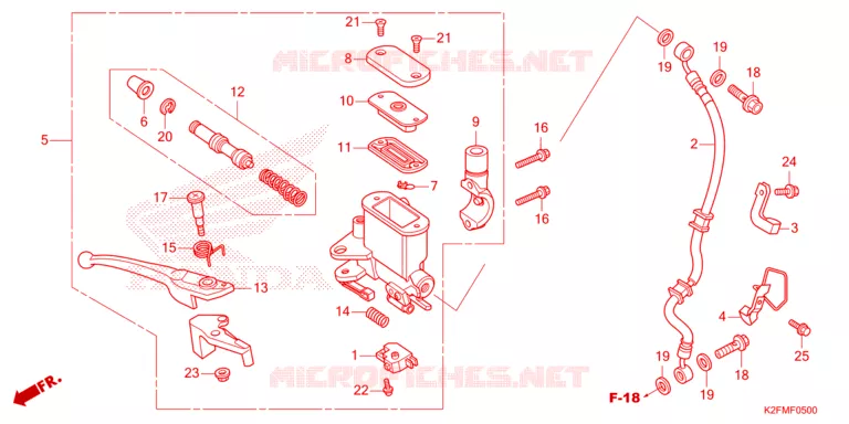 MAITRE CYLINDRE DE FREIN AVANT Honda SCOOTER 110 SCOOPY 2021  ACF110CBTM