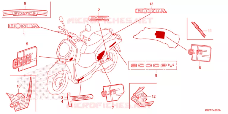 AUTOCOLLANTS Honda SCOOTER 110 SCOOPY 2021  ACF110CBTM