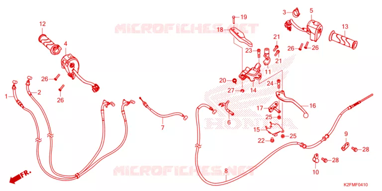 LEVIER DE GUIDON - CABLE - COMMODO Honda SCOOTER 110 SCOOPY 2021  ACF110BTM