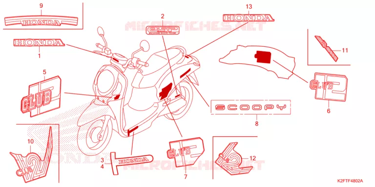 AUTOCOLLANTS Honda SCOOTER 110 SCOOPY 2022  ACF110CBTN