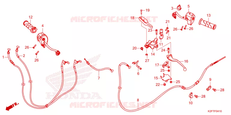 COMMODO - LEVIER - CABLE Honda SCOOTER 110 SCOOPY 2022  ACF110CBTN