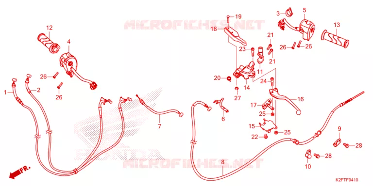 LEVIER DE GUIDON - CABLE - COMMODO Honda SCOOTER 110 SCOOPY 2024  ACF110BTR_2TH