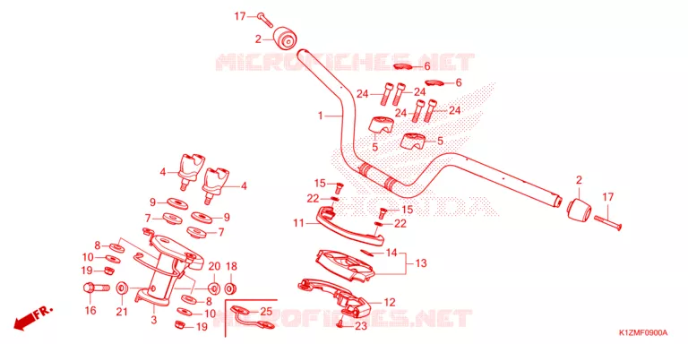 GUIDON - CARENAGE Honda SCOOTER 160 PCX 2023  WW160P