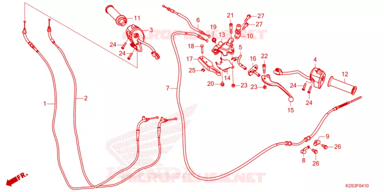 LEVIER DE GUIDON - CABLE - COMMODO Honda SCOOTER 160 CLICK 2022  ACB160CBTN_TH