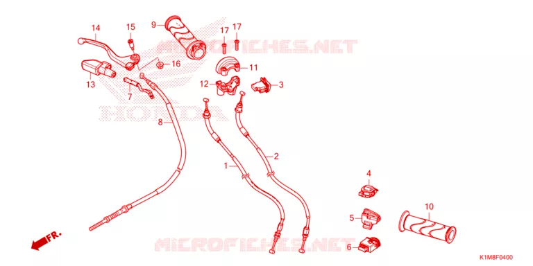 LEVIER DE GUIDON - CABLE - COMMODO Honda MOTO 110 CUB 2023  NBC110MDFN