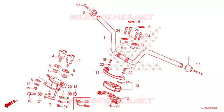 GUIDON - CARENAGE Honda SCOOTER 160 PCX 2024  WW160R