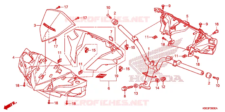 GUIDON - CARENAGE Honda SCOOTER 125 CLICK 2017  ACB125CBTH_TH
