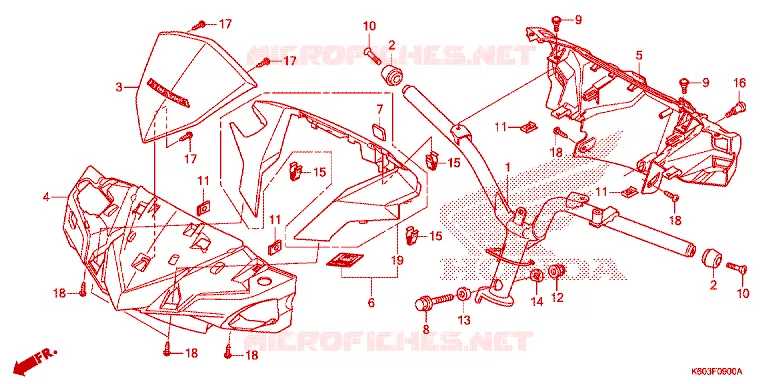 GUIDON - CARENAGE Honda SCOOTER 125 CLICK 2017  ACB125CBTH_TH