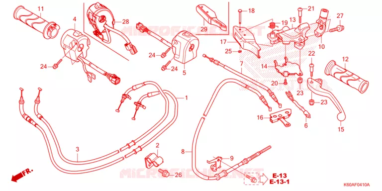 LEVIER DE GUIDON - CABLE - COMMODO Honda SCOOTER 125 CLICK 2023  ACB125CBTP