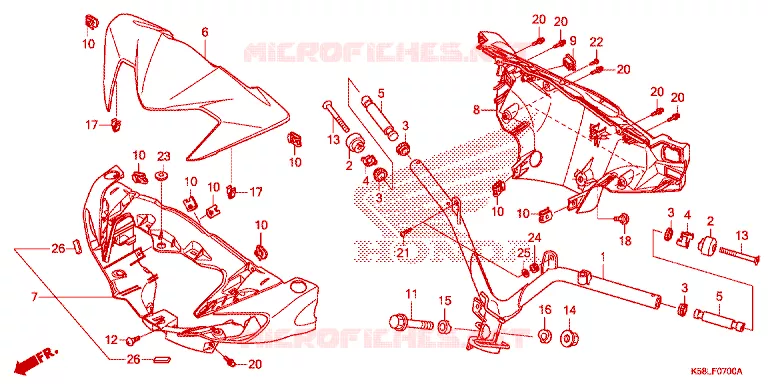 GUIDON - CARENAGE Honda MOTO 110 WAVE 2020  AFS110KDFL