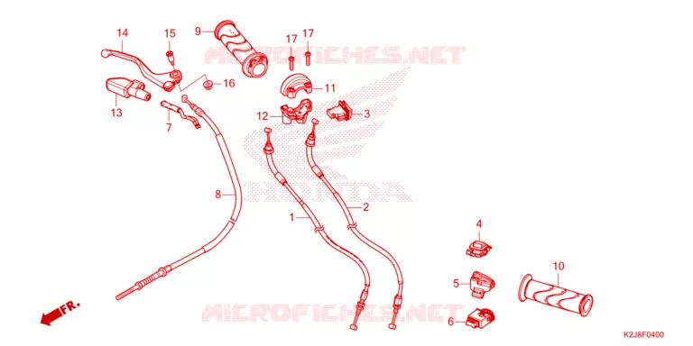 LEVIER DE GUIDON - CABLE - COMMODO Honda MOTO 110 WAVE 2022  AFS110KDFN