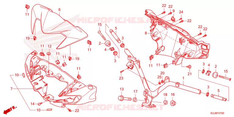 GUIDON - CARENAGE Honda MOTO 110 WAVE 2023  AFS110KDFP