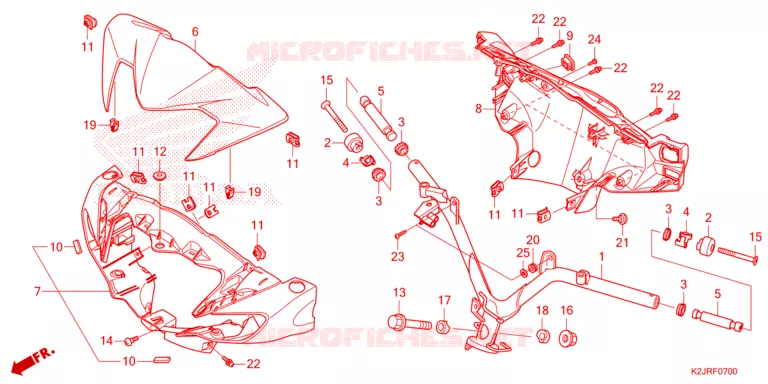 GUIDON - CARENAGE Honda MOTO 110 WAVE 2024  AFS110KDFR