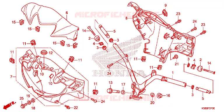 GUIDON - CARENAGE Honda MOTO 110 WAVE 2017  AFS110KSFH