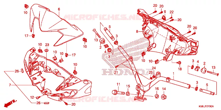 GUIDON - CARENAGE Honda MOTO 110 WAVE 2019  AFS110KSFK