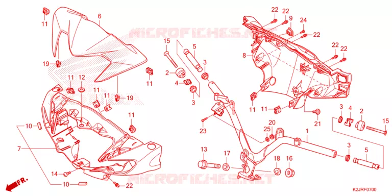 GUIDON - CARENAGE Honda MOTO 110 WAVE 2024  AFS110KSFR