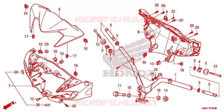 GUIDON - CARENAGE Honda MOTO 110 WAVE 2019  AFS110MCFK