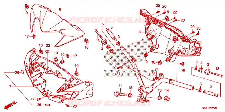 GUIDON - CARENAGE Honda MOTO 110 WAVE 2020  AFS110MCFL