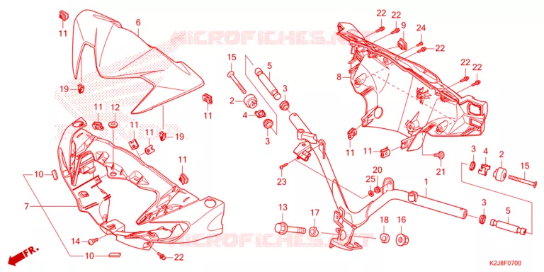 GUIDON - CARENAGE Honda MOTO 110 WAVE 2021  AFS110MCFM