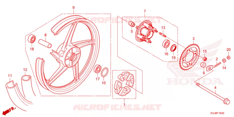 ROUE ARRIERE Honda MOTO 110 WAVE 2021  AFS110MCFM