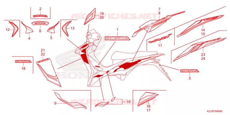 AUTOCOLLANTS Honda MOTO 110 WAVE 2021  AFS110MCFM