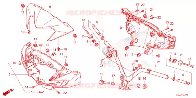 GUIDON - CARENAGE Honda MOTO 110 WAVE 2021  AFS110MCFM