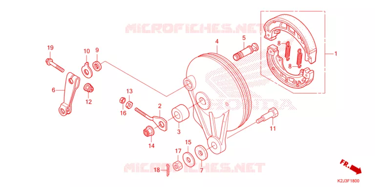 FLASQUE - MACHOIRES DE FREIN ARRIERE Honda MOTO 110 WAVE 2021  AFS110MCFM