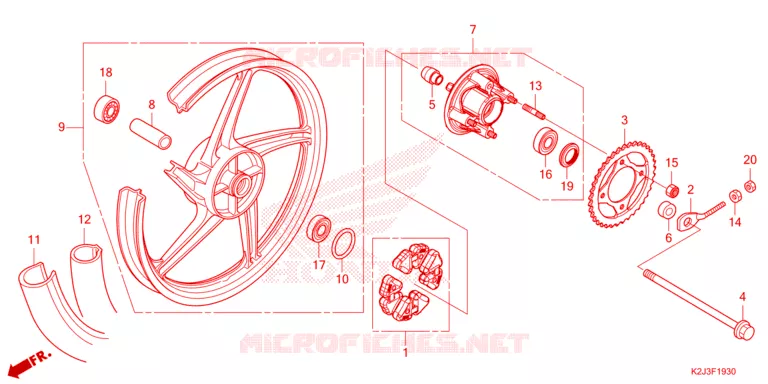 ROUE ARRIERE Honda MOTO 110 WAVE 2021  AFS110MCFM