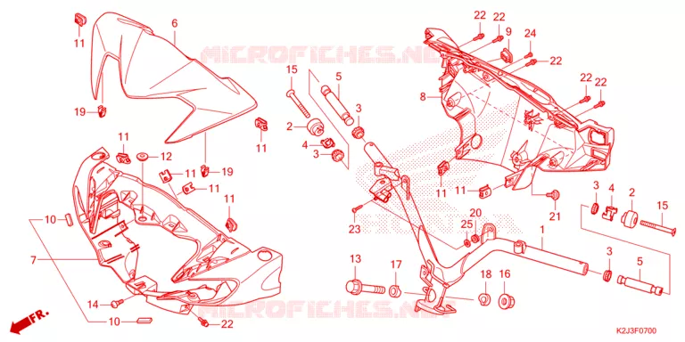 GUIDON - CARENAGE Honda MOTO 110 WAVE 2023  AFS110MCFN