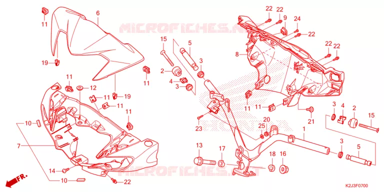 GUIDON - CARENAGE Honda MOTO 110 WAVE 2024  AFS110MCFR