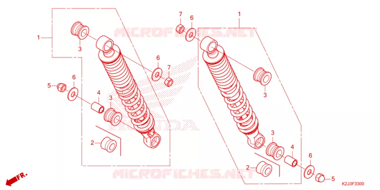 AMORTISSEUR ARRIERE Honda MOTO 110 WAVE 2021  AFS110MSFM