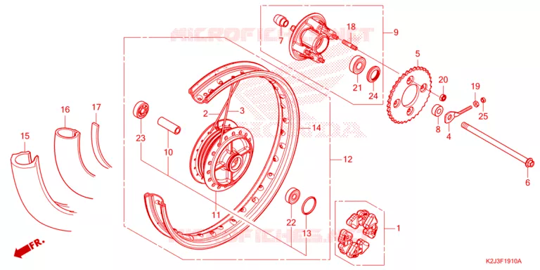 ROUE ARRIERE Honda MOTO 110 WAVE 2021  AFS110MSFM