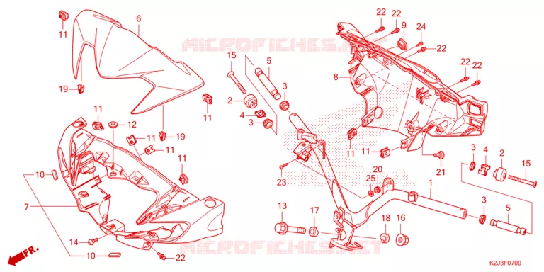 GUIDON - CARENAGE Honda MOTO 110 WAVE 2022  AFS110MSFN