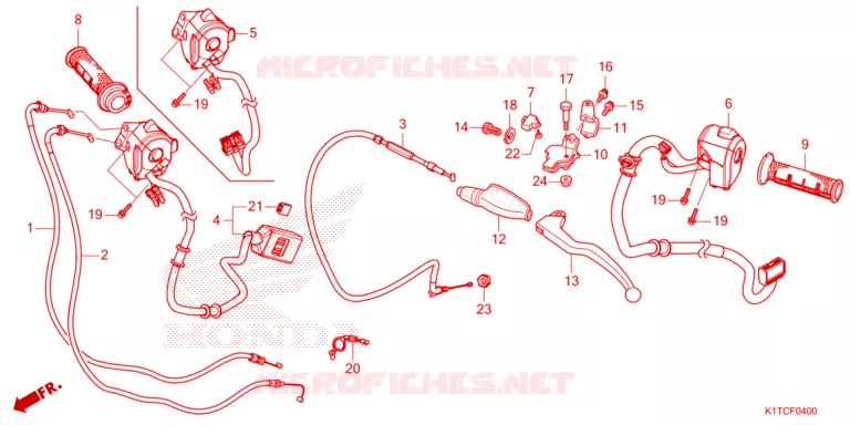 LEVIER DE GUIDON - CABLE - COMMODO Honda MOTO 300 CRF 2024  CRF300LRR