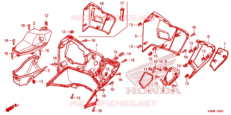 INNER COVER Honda SCOOTER 150 PCX 2017  WW150H_TH