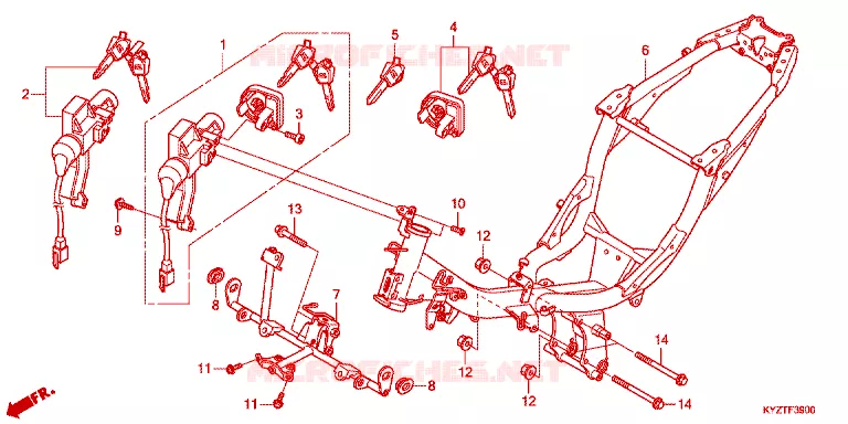 CADRE Honda MOTO 125 WAVE 2015  AFS125CSFE