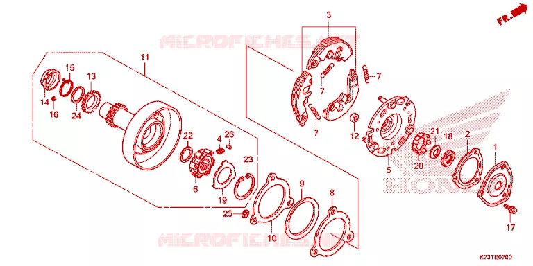 EMBRAYAGE UNIDIRECTIONNEL Honda MOTO 125 WAVE 2021  AFS125CSFM