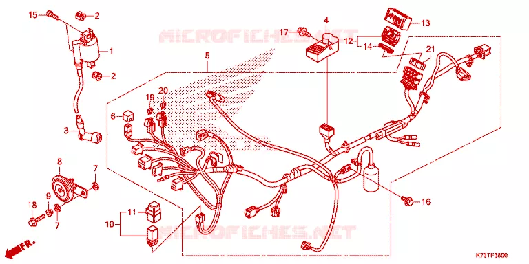 FAISCEAU DES FILS Honda MOTO 125 WAVE 2021  AFS125CSFM