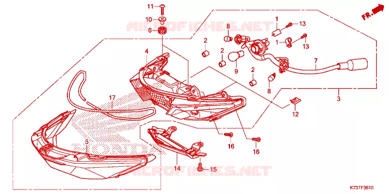 FEUX ARRIERE Honda MOTO 125 WAVE 2022  AFS125CSFM