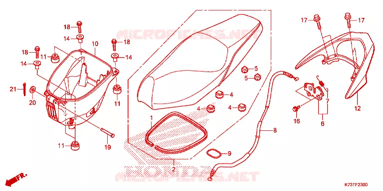 SELLE Honda MOTO 125 WAVE 2022  AFS125CSFM