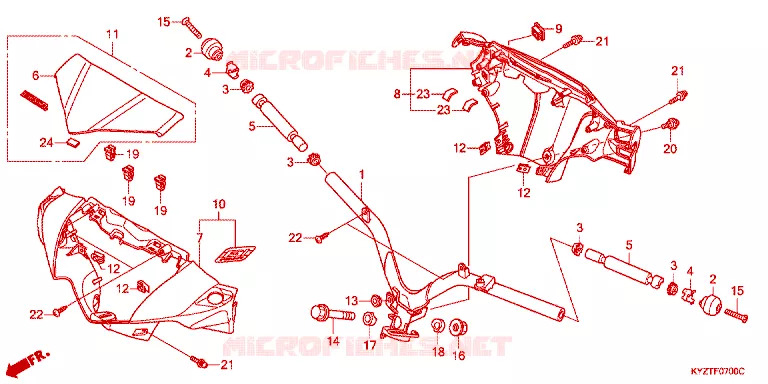 GUIDON - CARENAGE Honda MOTO 125 WAVE 2012  AFS125KSFC