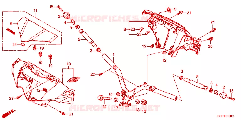 GUIDON - CARENAGE Honda MOTO 125 WAVE 2013  AFS125KSFD