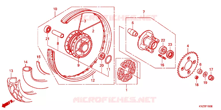 ROUE ARRIERE Honda MOTO 125 WAVE 2012  AFS125MSFC