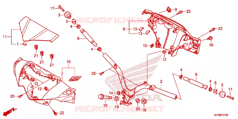 GUIDON - CARENAGE Honda MOTO 125 WAVE 2017  AFS125MSFH_TH
