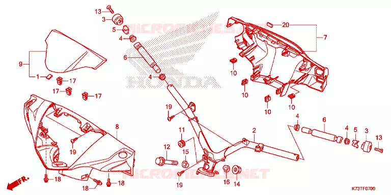 GUIDON - CARENAGE Honda MOTO 125 WAVE 2019  AFS125MSFL