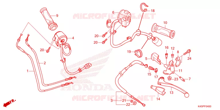 LEVIER DE GUIDON - CABLE - COMMODO Honda MOTO 150 CBR 2022  CBR150RAM