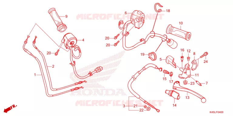 LEVIER DE GUIDON - CABLE - COMMODO Honda MOTO 150 CBR 2022  CBR150RAM_CA