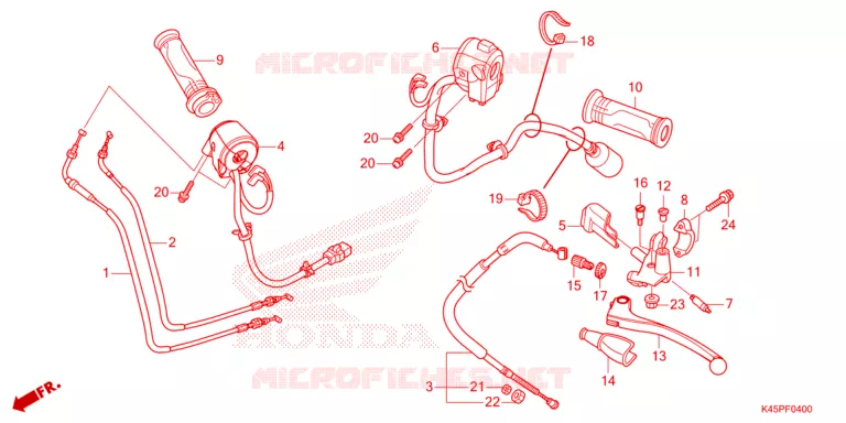 LEVIER DE GUIDON - CABLE - COMMODO Honda MOTO 150 CBR 2024  CBR150RAP_6V