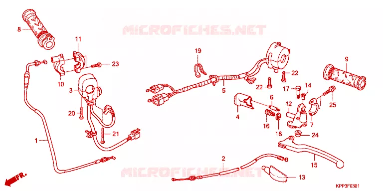 LEVIER DE GUIDON - CABLE - COMMODO Honda MOTO 150 CBR 2011  CBR150RC