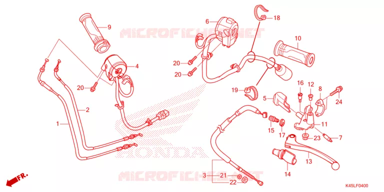 LEVIER DE GUIDON - CABLE - COMMODO Honda MOTO 150 CBR 2022  CBR150RM